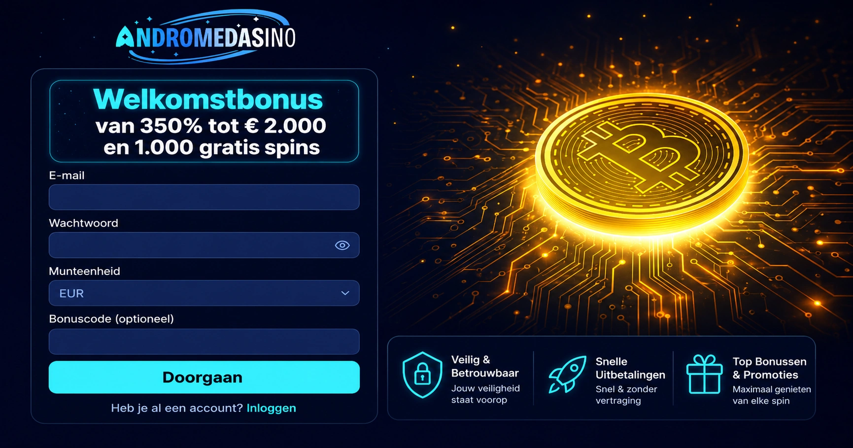 Andromedasino Registreren
